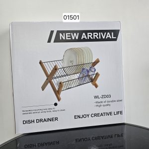 01501 dish rack metal and wood