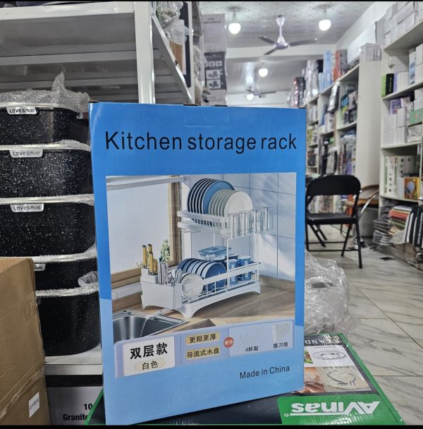 01545 half 2 tier dish rack with glass hanger