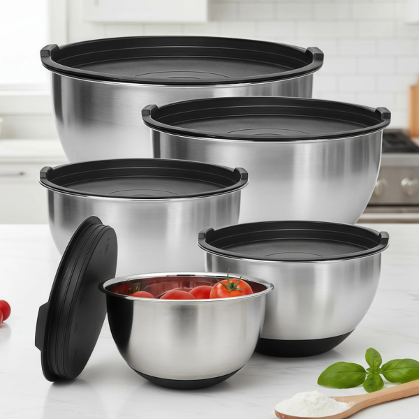 01566 5pcs stainless mixing bowls