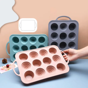 01847 juxiong 12 cavity cupcake silicone cake mould