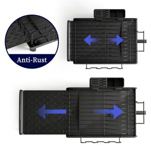 01609 1 layer expandable dish rack with glass hanger mzy1052