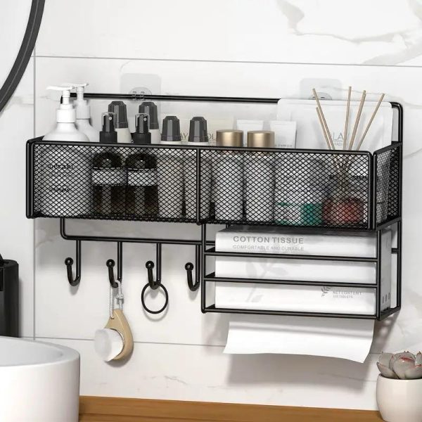 01595 caddy with hooks and tissue holder