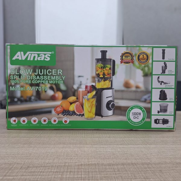 01607 avinas large capacity slow juicer with blade av7019