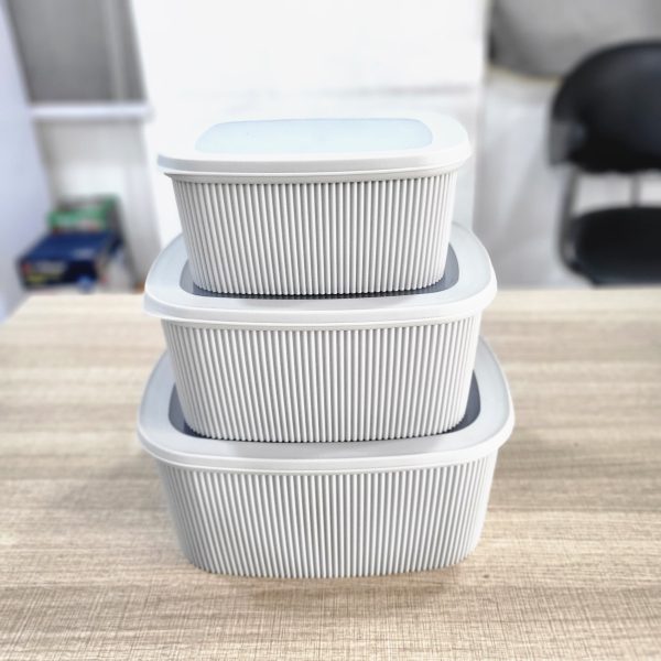 01778 kitchenware 3pcs storage bowls rectangular big