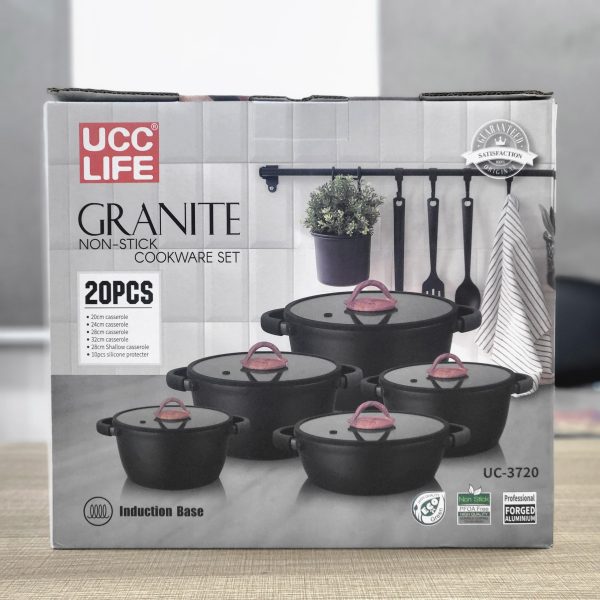 01806 20pcs ucclife granite cookware uc3720
