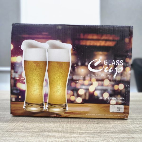 01810 6pcs 480ml high grade glass cup