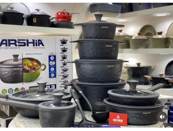 01949 16pcs arshia granite cookware