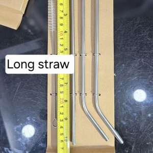 01373 silver long stainless straw set
