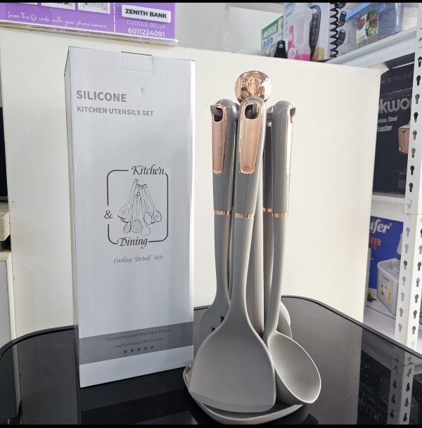 01569 6pcs silicone ladles with stand