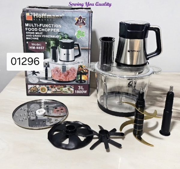 01296 3l glass 5in1 hoffmans food processor hm 8857
