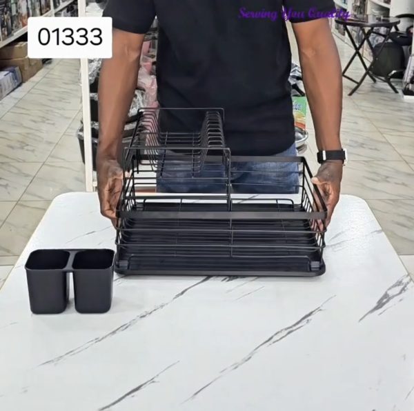 01333 2 tier black dish rack mary