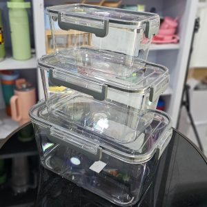 01418 3pcs big rectangular tingli storage containers