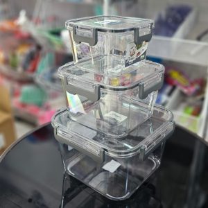 01419 3pcs square tingli storage containers