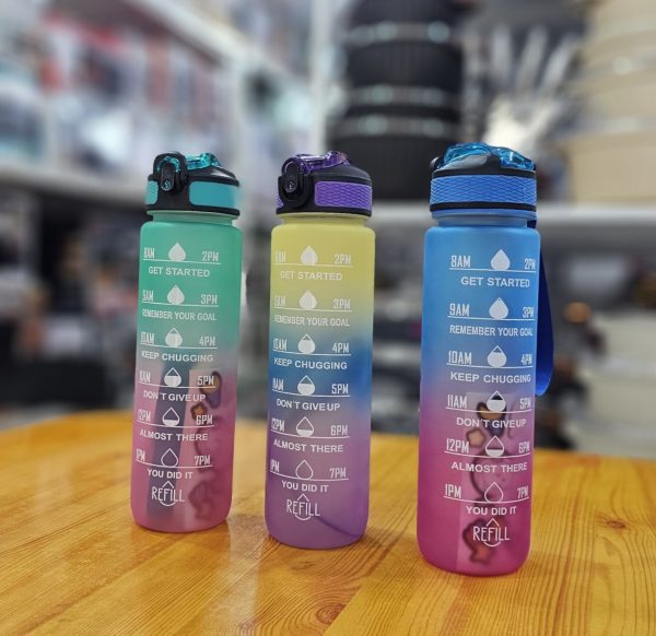 01674 1000ml motivational refill water bottle plastic
