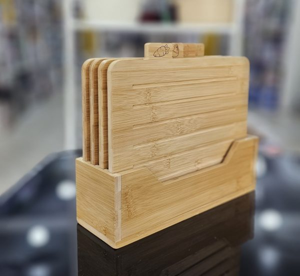 01865 4pcs bamboo chopping board with stand
