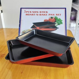 01896 3pcs nonstick bake and roast pan set