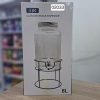 02033 8l round glass dispenser with metal stand