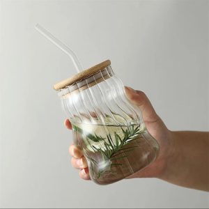 00397 straw design glass cup