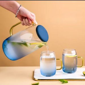 00418 3pcs blue glass set