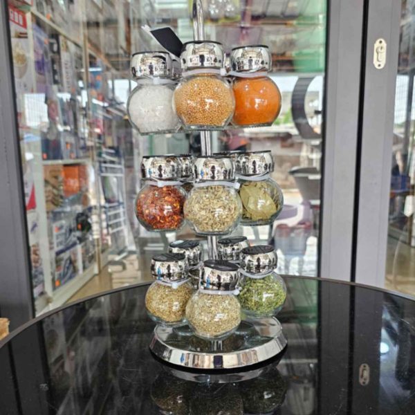 00783 15 jar spice rack with spices