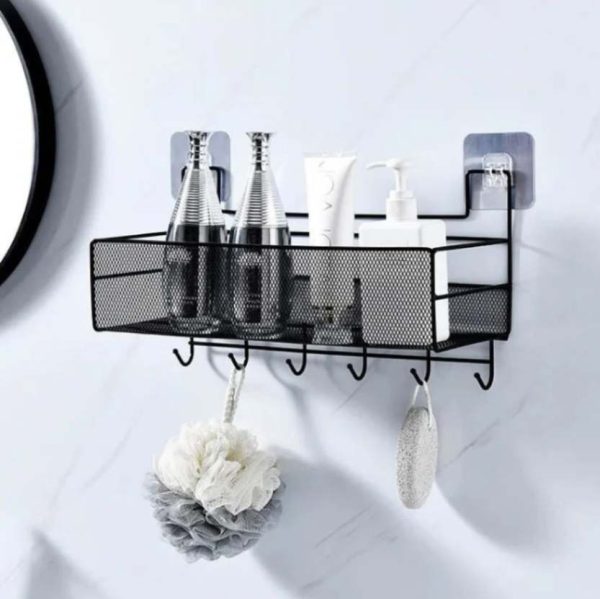 00754 bathrooom kitchen caddy with hooks abi