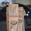 00438 silver small stainless straw set